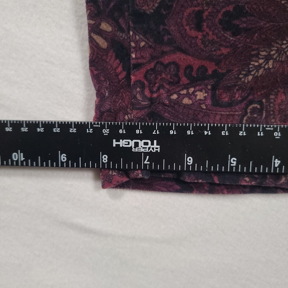 St Johns Bay Women Sueded Pants Size‎ 8 Paisley Print Purple Straight Leg - Picture 7 of 11